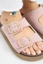Lavanda Women's Genuine Leather Double Buckle Powder Slippers - 4