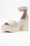 MARGOT Ecru Leather Genuine Leather Women's Platform Heeled Sandals - 4