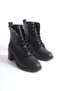 Zrjb02 Premium Lace-Up Zippered Orthopedic Thick Heeled Women's Boots - Black - 4