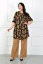 Women's Tan Cotton Viscose Large Size Tunic - 3