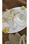 Set of 6 Coffee Side Stylish Presentation Napkins with Tulle Guipure - 3