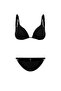 Aquaviva Women's Black Izabella Triangle Bikini Set with Gold Accessories