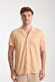 Salmon Men's Short Sleeve Summer Shirt – Button Down, Open Collar, Comfortable Fit - 3