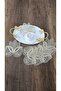 Set of 6 Coffee Side Stylish Presentation Napkins with Tulle Guipure