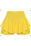 Women's Layered Ruffle Flounce Ruffle Mini Shorts Yellow Skirt