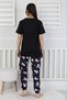 100% Cotton Summer Short-Sleeved Anti-Sweat Soft Fabric Girl's Pajamas Set - 3