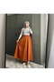 Number 10 Fashion Women's Taba Waist Elastic Poplin Flared Skirt with Pockets 10Nmr180 - 4