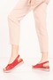 Genuine Leather Short Heeled Laser Cut Sandals Elnr.365 - 5