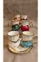 Bi̇lican Porcelain Hand Decorated Painting Cup Set - 7