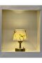 Cream Velvet Suede Gold Bow Ribbon Wireless Table Lamp - Bottom Antique Gold - 7