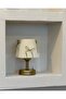 Cream Velvet Suede Gold Bow Ribbon Wireless Table Lamp - Bottom Antique Gold - 6
