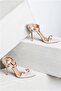 1022 Beige Women's Gol Buckle Accessory Heel Shoes - 2