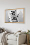 One Piece Wooden Frame Look Raccoon Printed Mdf 48X33 cm Painting - Model 56