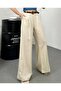 Beige Linen Palazzo Pants