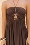 Burnika Bead Detail Brown Linen Dress - 8