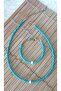 Real Pearl Turquoise Natural Stone Bracelet and Necklace - 3