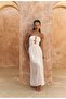 Burnika Bead Detail Ecru Linen Dress - 3
