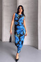 Digital Print Tulle Dress - Blue - 2