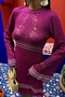 Plum/Ecru Low Back Tie-Up Spanish Sleeve Knit Dress 2860 - 7