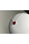 Red Heart Necklace, Steel Necklace - 4