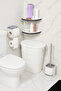 Setra 4-Piece Bathroom Set |   Toilet Brush + Toilet Roll Holder + Basket + Adhesive Shelf