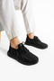 Men's Black Knit Fabric Sneakers - Lightweight and Comfortable