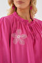 Women's Long Sleeve Embroidered Knitted Blouse 951 - Pink - 5