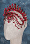 Elenora Wedding Crown for Bride with Dangle Henna Engagement Model Burgundy - 5