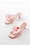 S-622 Pink Orchid Detailed Thin Heeled Women's Slippers - 4