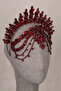 Elenora Wedding Crown for Bride with Dangle Henna Engagement Model Burgundy - 4