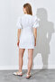 Watermelon Sleeve Buttoned Mini Dress - Ecru |   28-1820 - 7