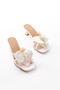 S-622 White Orchid Detailed Thin Heeled Women's Slippers - 4