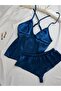 Satin Backless Strappy Hipster Shorts Nightgown Pajama Set (Dowry Custom)