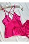 Satin Backless Strappy Hipster Shorts Nightgown Pajama Set (Dowry Custom) - 4