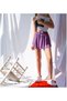 Lila Lycra Short Sports Short Skirt - 3