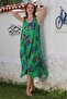 Green Collarless Strap Paisley Pattern Casual Viscose Woven Dress with Hidden Pocket 125 58 - 3