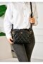 3 Compartment Quilted Pattern Vegan Leather Women's Shoulder Crossbody Bag (23X19Cm) - 2