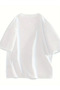 Women's Smile Printed T-Shirt Short Sleeve Crew Neck Oversize T-Shirt - White - 4
