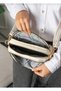 3 Compartment Quilted Pattern Vegan Leather Women's Shoulder Crossbody Bag (23X19Cm) - 4