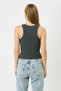 Women's halter neck ribbed stretchy long tank top 923 smoky - 3