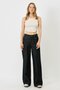 Women's oval ribbed strap crop tank top 920 beige - 4