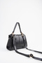 Women's Narcissus Black Design Lock Snap Closure Faux Leather Lined Handbag and Shoulder Bag - 4