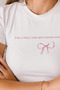 Women's Stardust Text Printed Short Sleeve Organic Cotton Crew Neck Crop Blouse White T-Shirt - 2