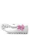 Genuine Leather White Velcro Pink Ribbon Girls' Ballerinas - 7