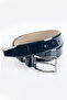 Men's Navy Blue Classic Patent Leather Belt 3.5 cm Faux Leather Men's Belt 1701351 - 3