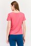 Women Sportswear Fit Short Sleeves Outdoor T-shirt, Coral - 3