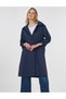 Hooded Trench Coat Dark Navy Blue