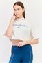 Women Sportswear Fit Short Sleeve Outdoor Cropped T-Shirt, Off White