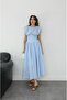 Baby Blue Vintage-Inspired Draped Dress - 3