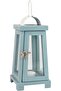 Coastal Wooden Tea Light Candle Lantern, 10.6 Inch, Worn Blue
